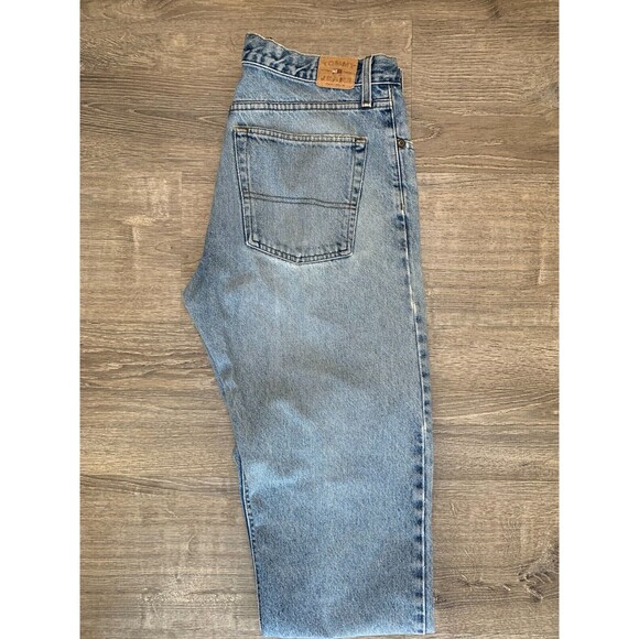 TOMMY HILFIGER  URBAN Y2K LOOSE WORN FADED DENIM JEANS MENS Size 34X32 in LIGHT - Picture 2 of 16